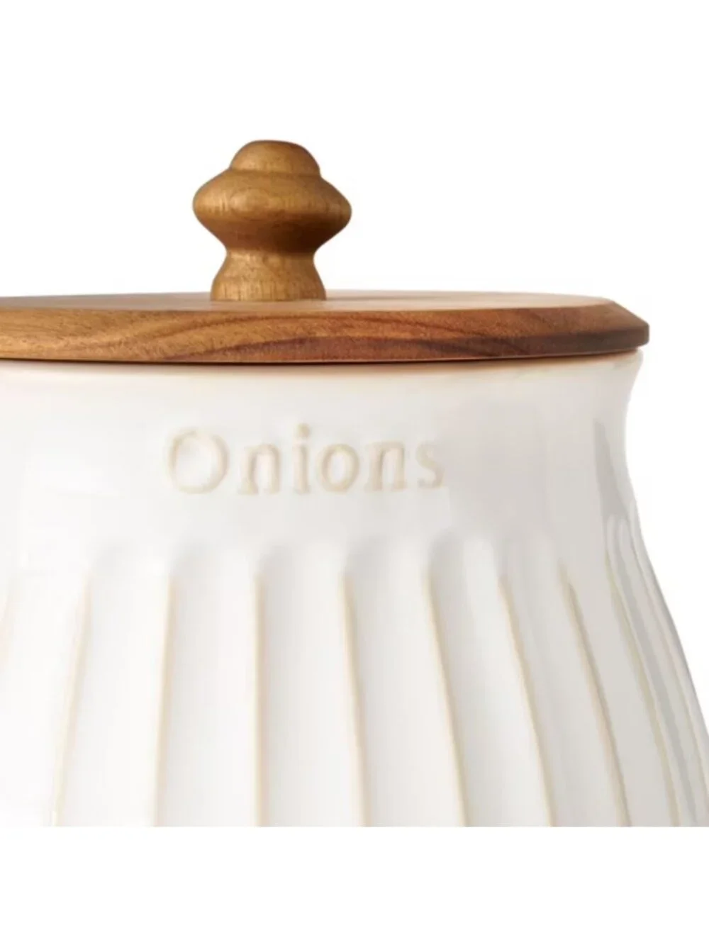 The Woman Pioneer Home White Kitchen Collection Stoneware Onion Keeper Colette